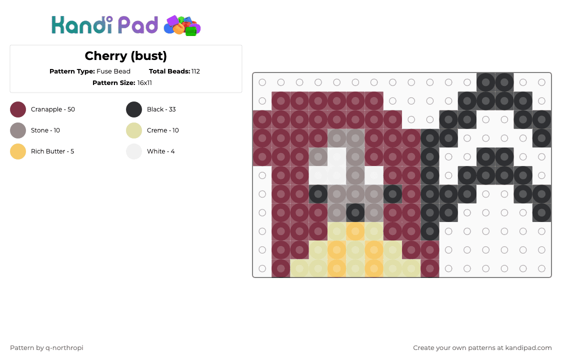 Cherry (bust) - Fuse Bead Pattern by q-northropi on Kandi Pad - 
