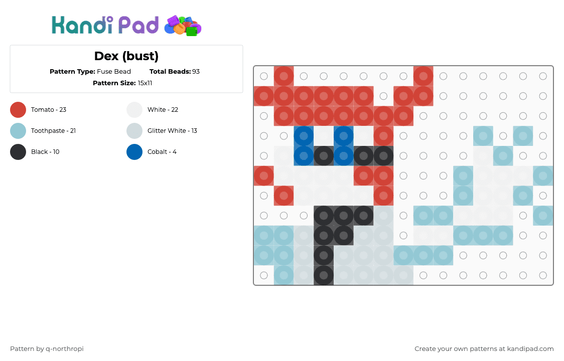 Dex (bust) - Fuse Bead Pattern by q-northropi on Kandi Pad - 