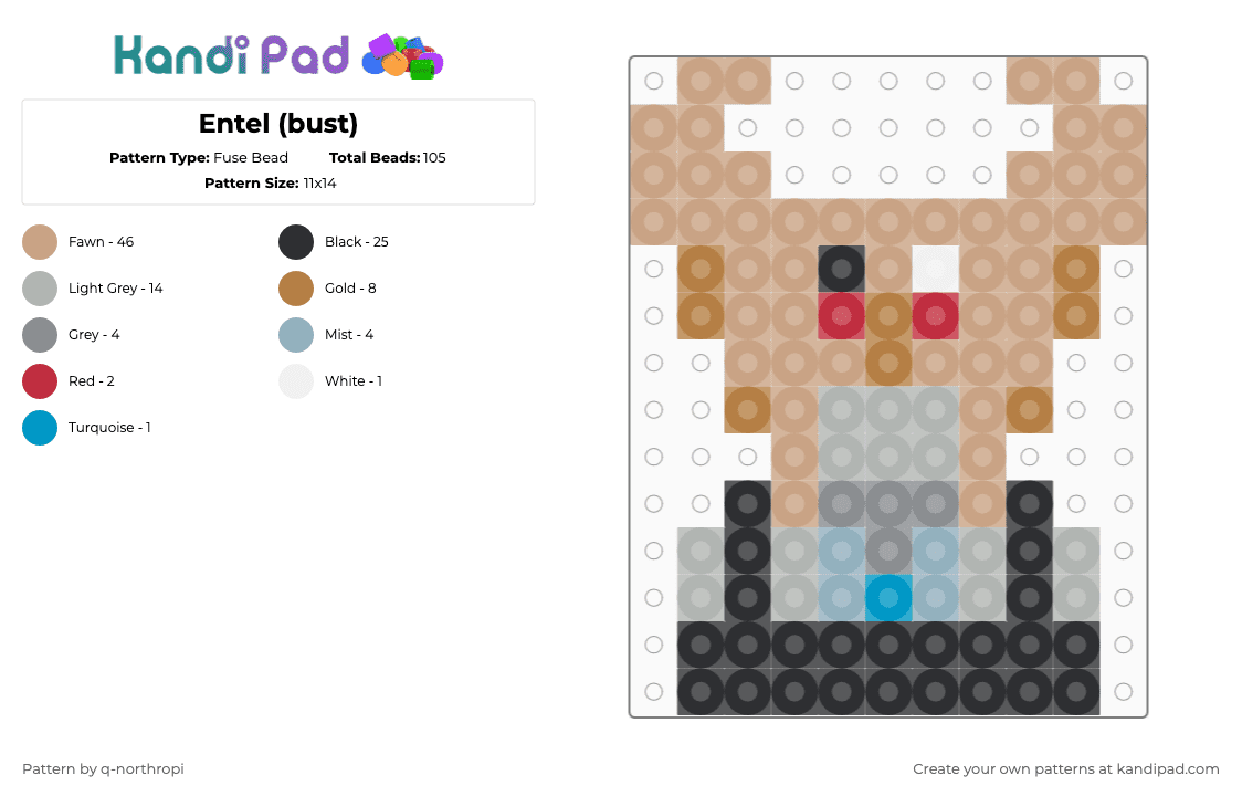 Entel (bust) - Fuse Bead Pattern by q-northropi on Kandi Pad - beige