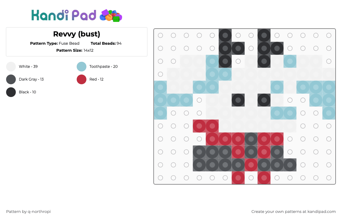 Revvy (bust) - Fuse Bead Pattern by q-northropi on Kandi Pad - light blue