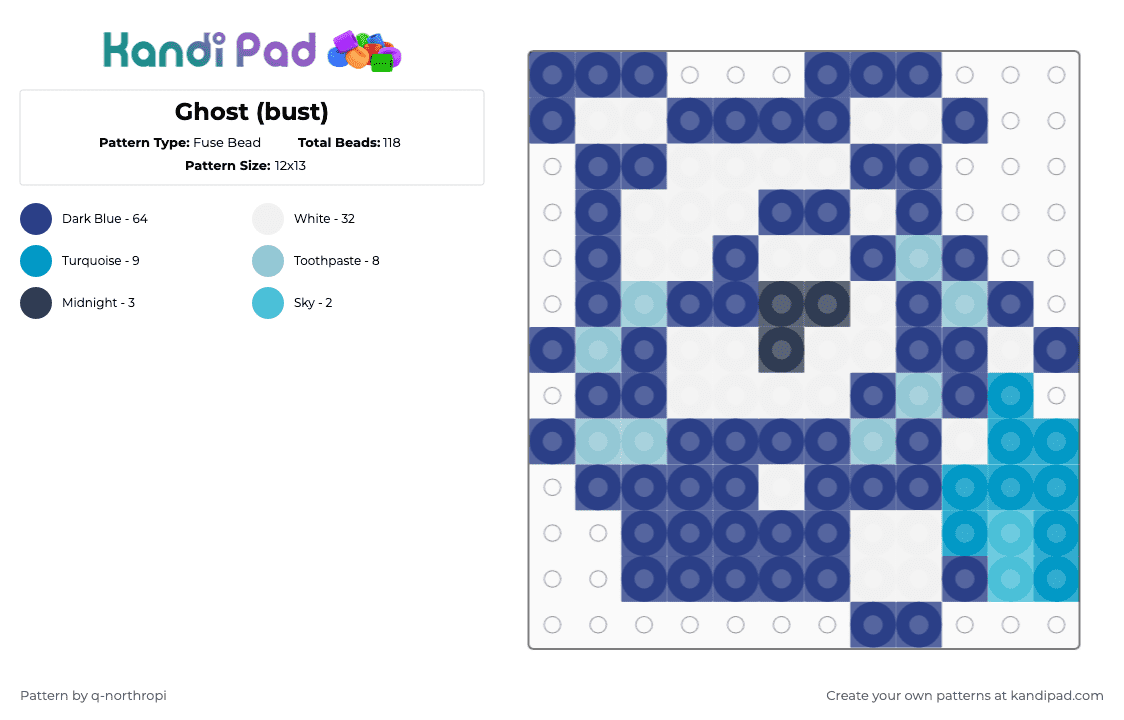 Ghost (bust) - Fuse Bead Pattern by q-northropi on Kandi Pad - 