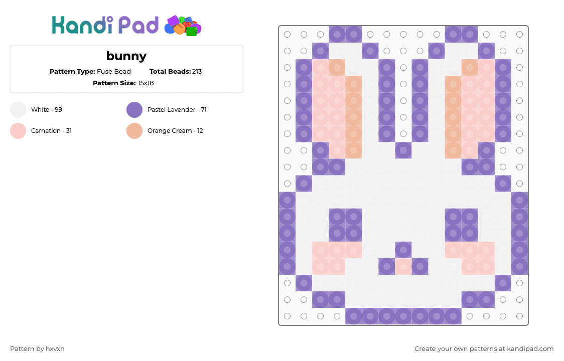 bunny - Fuse Bead Pattern by hxvxn on Kandi Pad - blue,beige