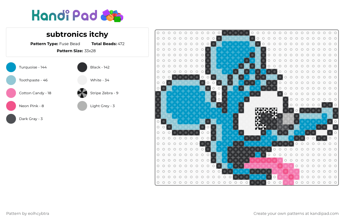 subtronics itchy - Fuse Bead Pattern by eolhcybtra on Kandi Pad - light blue