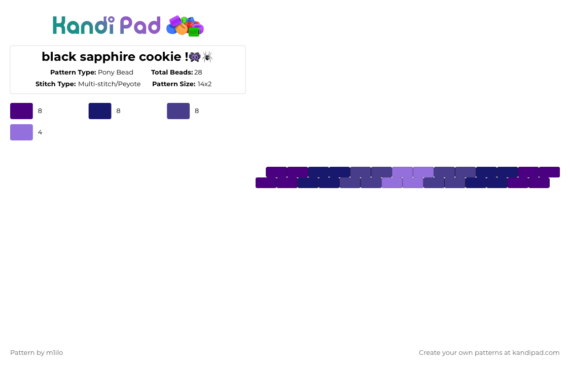 black sapphire cookie !👾🕷️ - Pony Bead Pattern by m1ilo on Kandi Pad - 