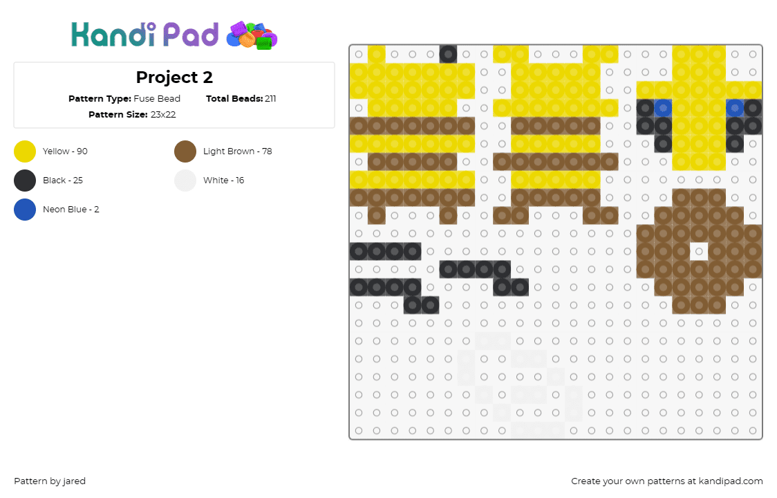Project 2 - Fuse Bead Pattern by jared on Kandi Pad - minecraft,bees,3d