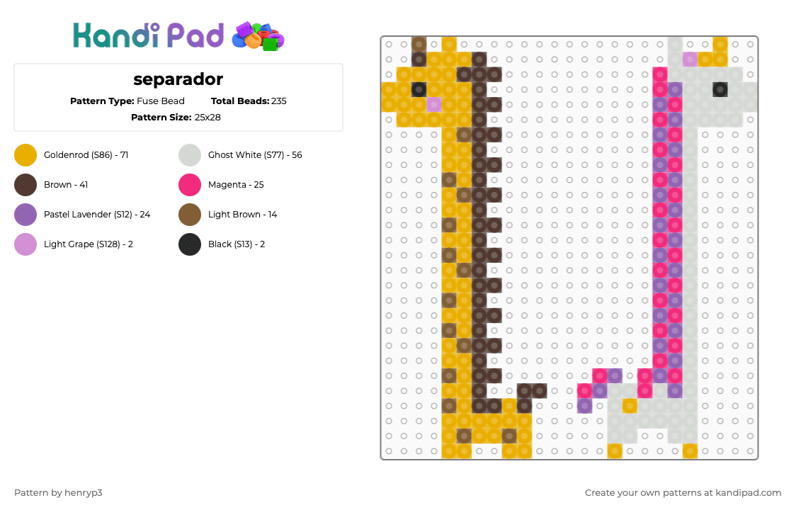 separador - Fuse Bead Pattern by henryp3 on Kandi Pad - black