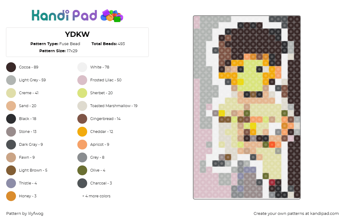 YDKW - Fuse Bead Pattern by lilyfwog on Kandi Pad - 