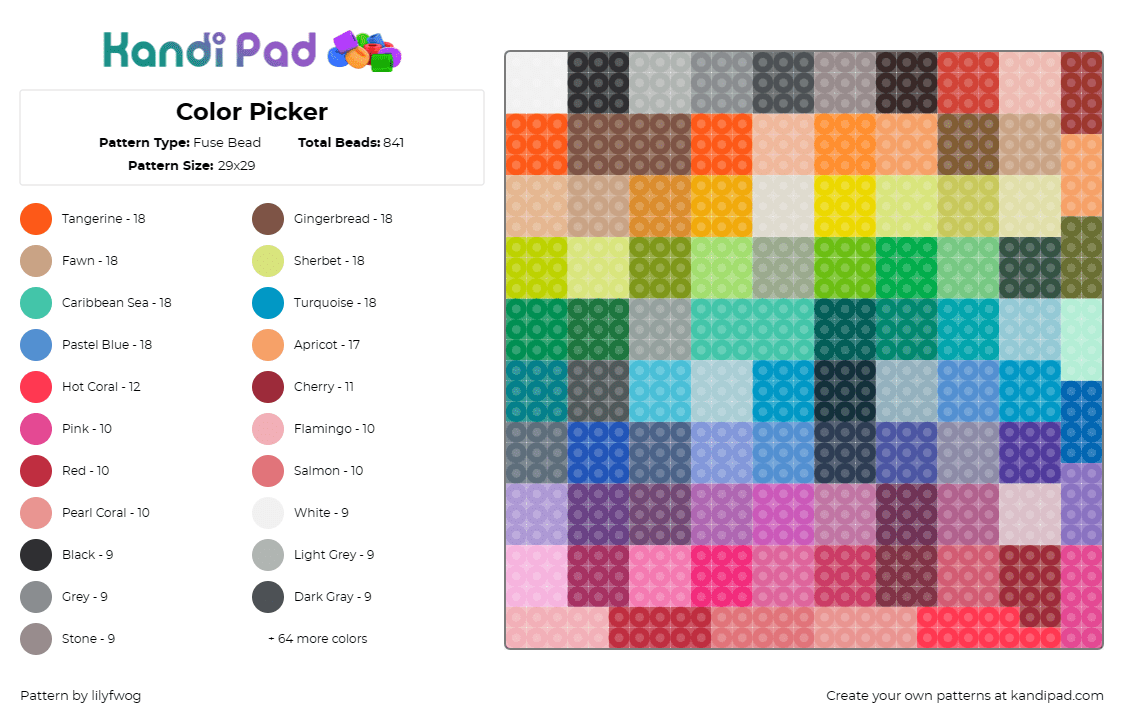 Color Picker - Fuse Bead Pattern by lilyfwog on Kandi Pad - colorful,geometric,spectrum,kaleidoscope,mosaic,vibrant,abstract