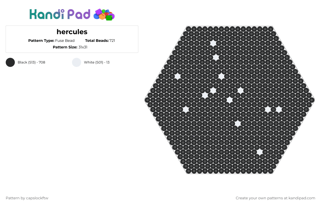 Hercules Pattern Hercules Fuse Bead Pattern - Kandi Pad | Kandi Patterns, Fuse Bead ...