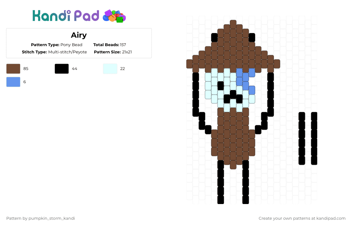Airy - Pony Bead Pattern by pumpkin_storm_kandi on Kandi Pad - brown