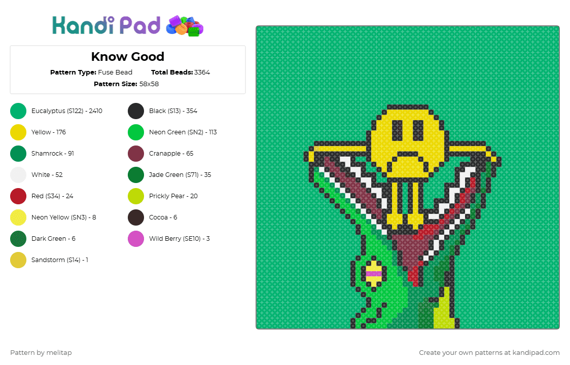 Know Good - Fuse Bead Pattern by melitap on Kandi Pad - 