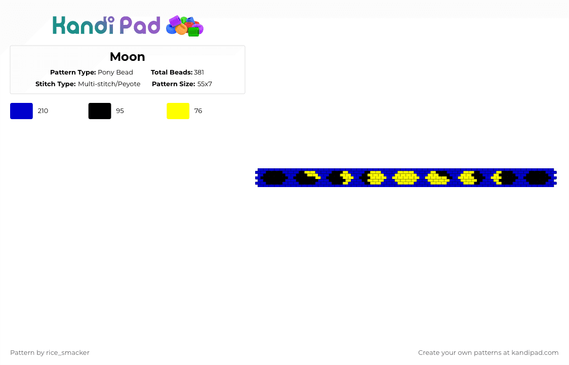 Moon - Pony Bead Pattern by rice_smacker on Kandi Pad - purple,yellow