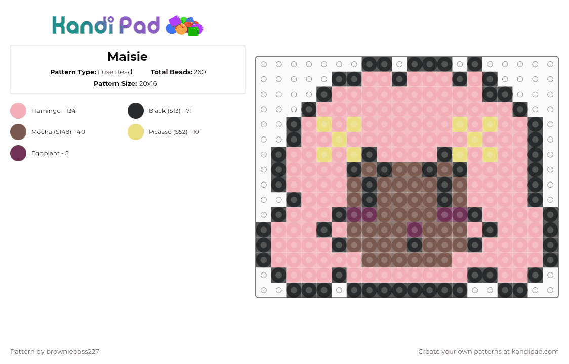 Maisie - Fuse Bead Pattern by browniebass227 on Kandi Pad - beige,lacey games,maisie,stargazer,maisie from lacey games
