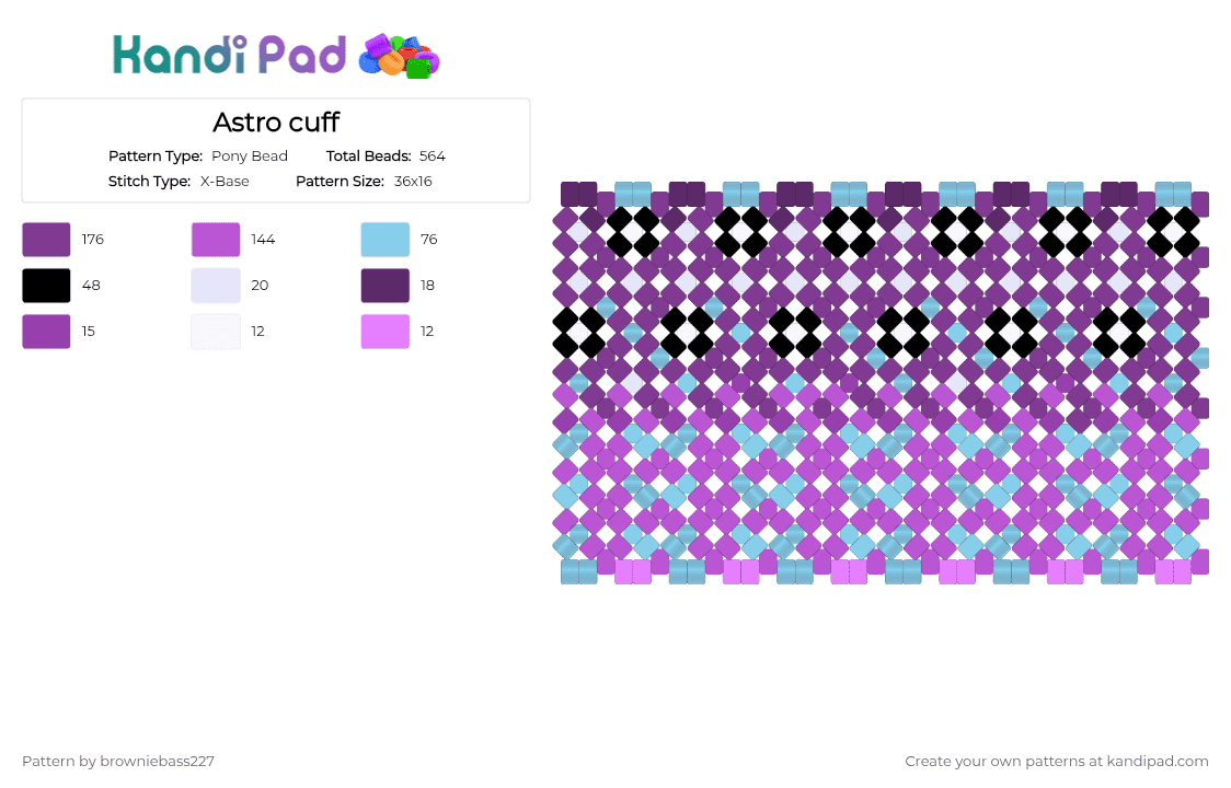 Astro cuff - Pony Bead Pattern by browniebass227 on Kandi Pad - big cuff, dandys world, detailed, dw, large, pink, space