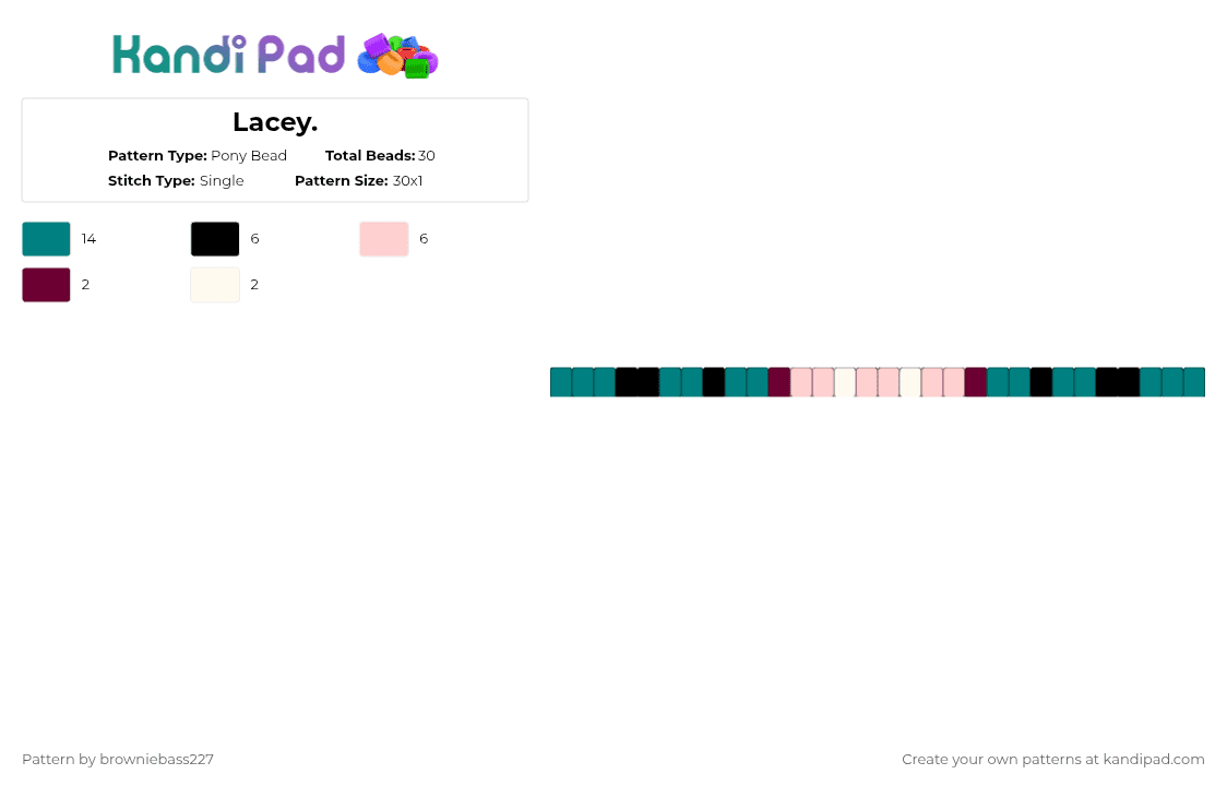 Lacey. - Pony Bead Pattern by browniebass227 on Kandi Pad - teal,lacey,lacey games,real girl games,lacey games inspired