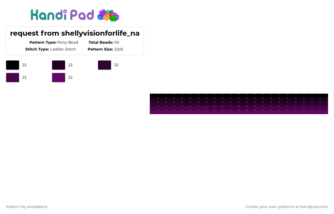 request from shellyvisionforlife_na - Pony Bead Pattern by al3x_aka_donnie on Kandi Pad - black,pink
