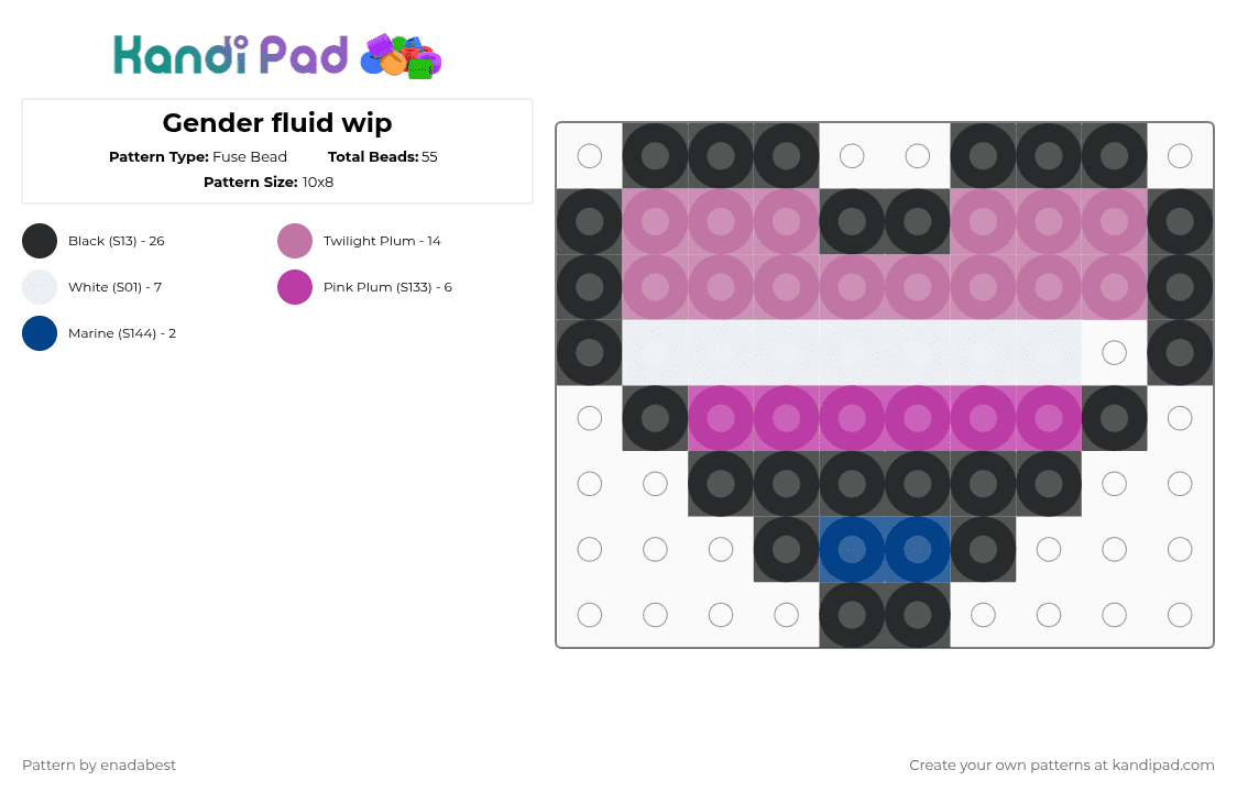 Gender fluid wip - Fuse Bead Pattern by al3x_aka_donnie on Kandi Pad - pink