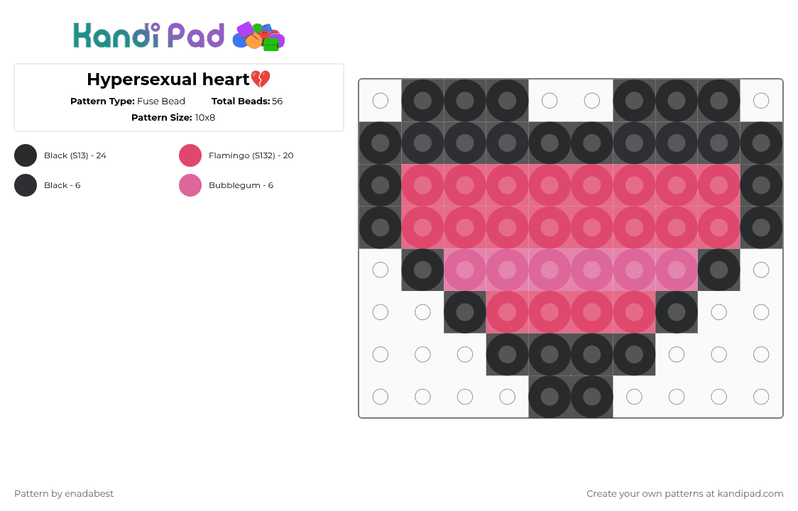 Hypersexual heart💔 - Fuse Bead Pattern by al3x_aka_donnie on Kandi Pad - red
