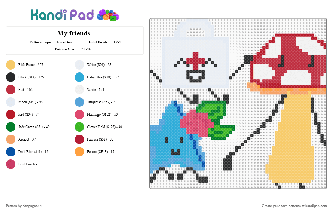 My friends. - Fuse Bead Pattern by dangngocnhi on Kandi Pad - 