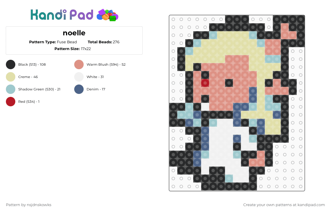 noelle - Fuse Bead Pattern by nsjdnskowks on Kandi Pad - yellow,beige