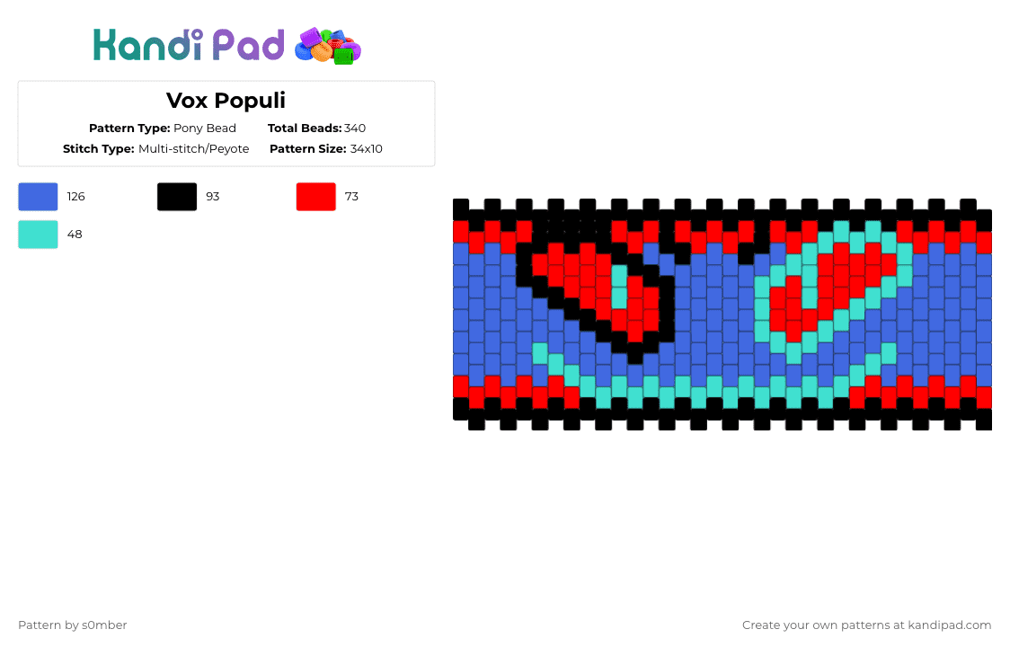 Vox Populi - Pony Bead Pattern by s0mber on Kandi Pad - blue,hazbin hotel,vox,tv