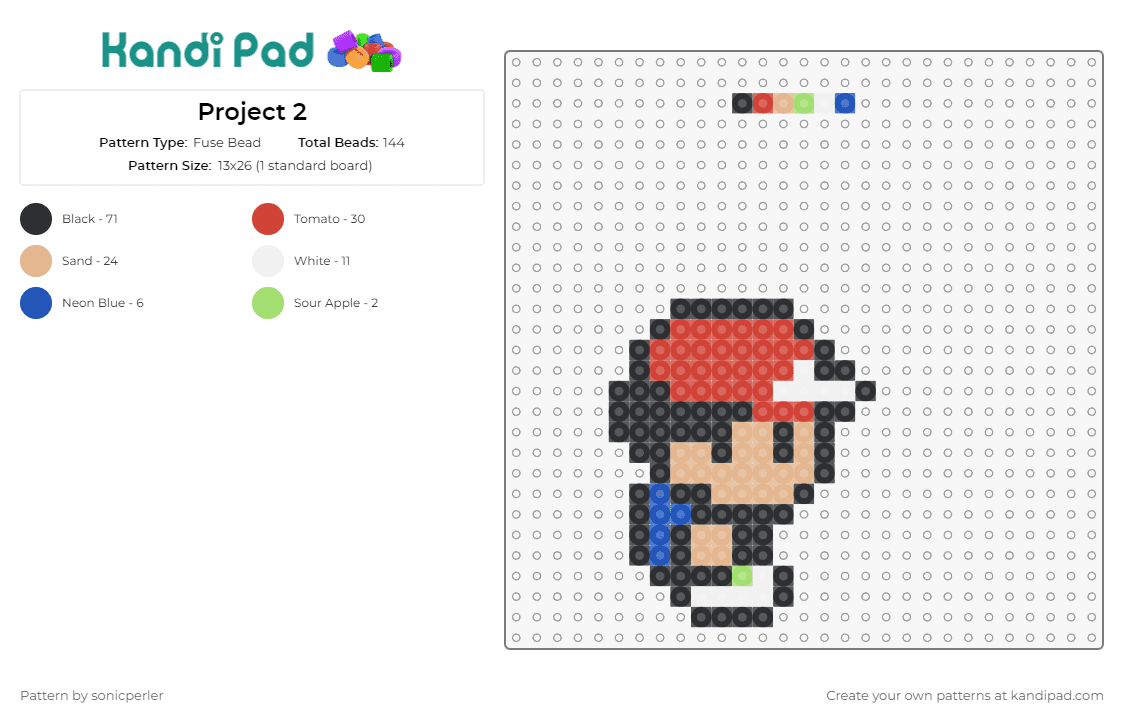 Project 2 - Fuse Bead Pattern by sonicperler on Kandi Pad - pokemon,ash,anime,tv shows