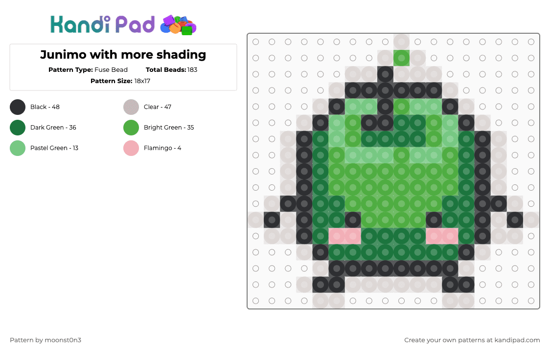 Junimo with more shading - Fuse Bead Pattern by moonst0n3 on Kandi Pad - green,beige