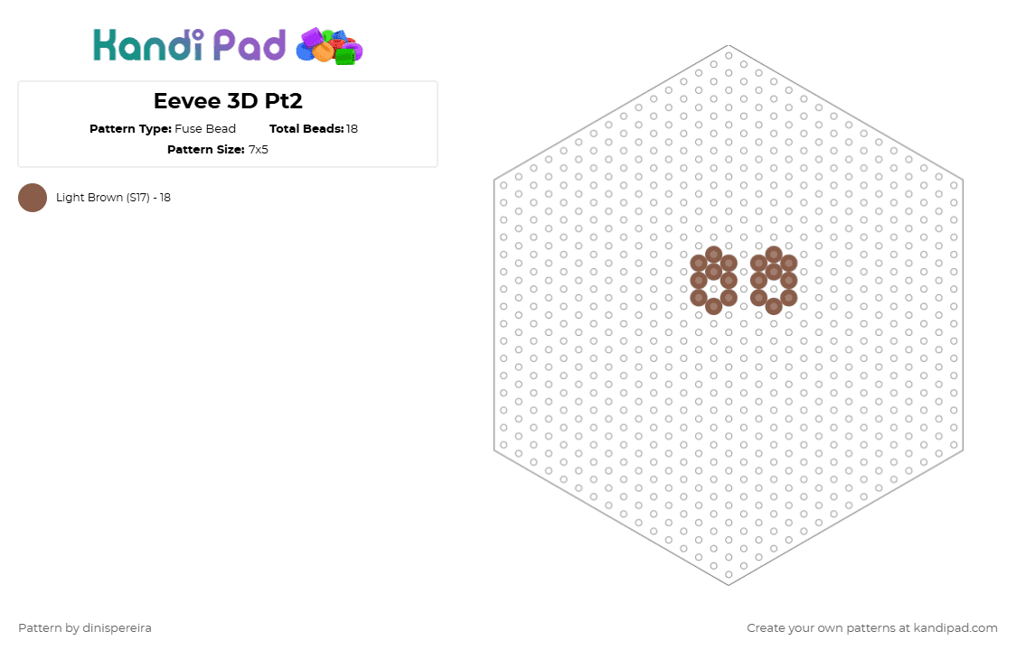 Eevee 3D Pt2 - Fuse Bead Pattern by dinispereira on Kandi Pad - emi
