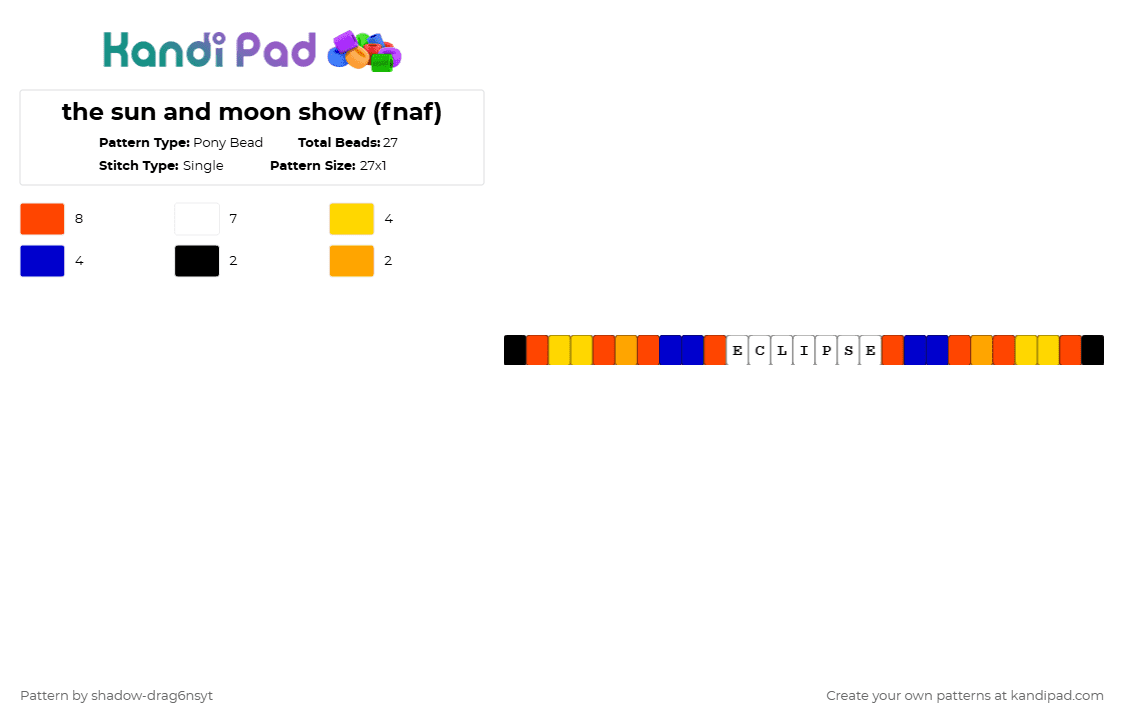 the sun and moon show (fnaf) - Pony Bead Pattern by shadow-drag6nsyt on Kandi Pad - red