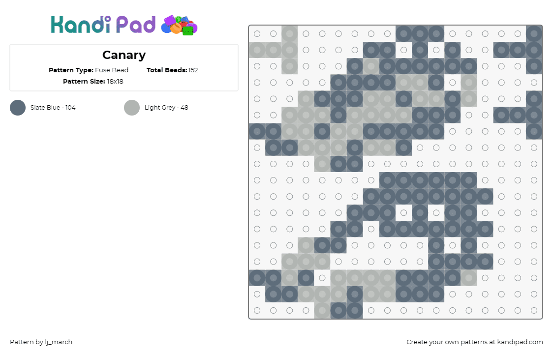 Canary - Fuse Bead Pattern by lj_march on Kandi Pad - 