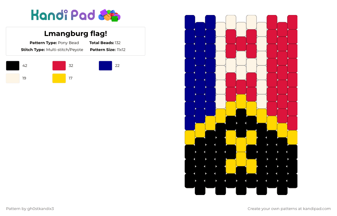Lmangburg flag! - Pony Bead Pattern by gh0stkandix3 on Kandi Pad - red