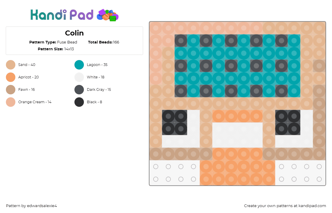 Colin - Fuse Bead Pattern by edwardsalexie4 on Kandi Pad - dont hug me im scared,quirky,whimsical,storytelling,series