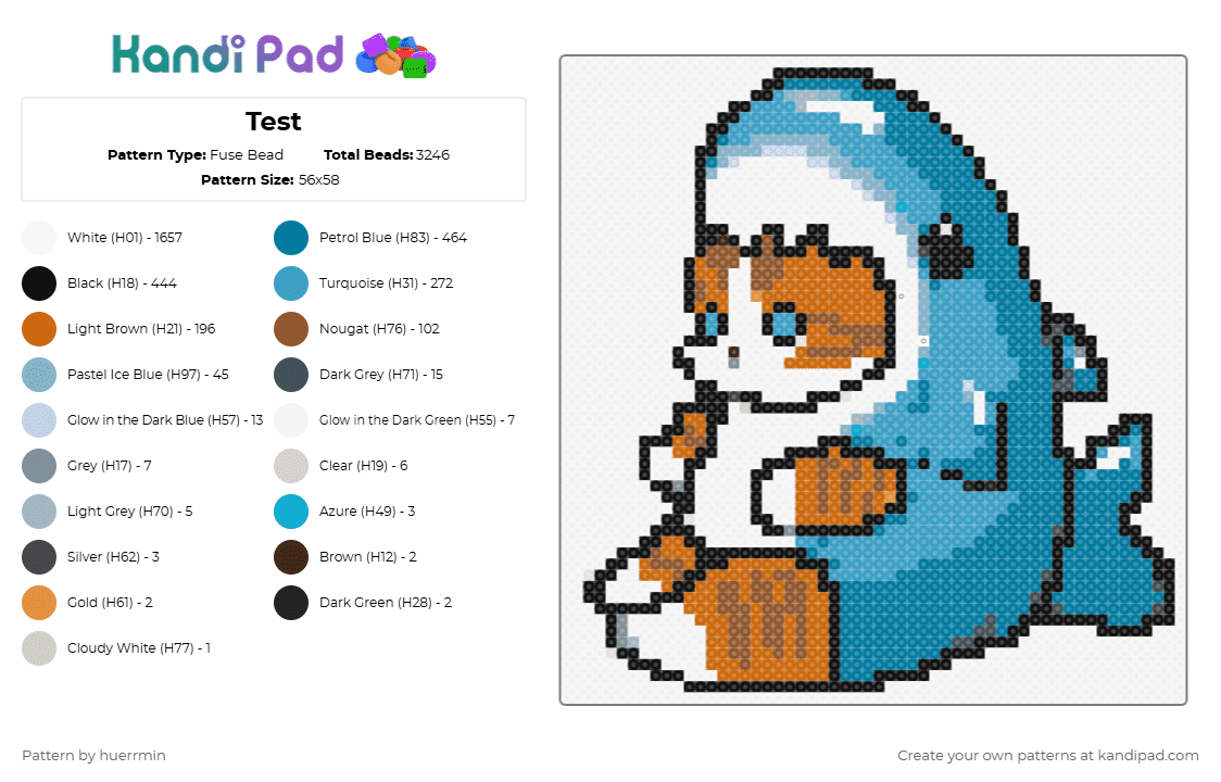 Test - Fuse Bead Pattern by huerrmin on Kandi Pad - green