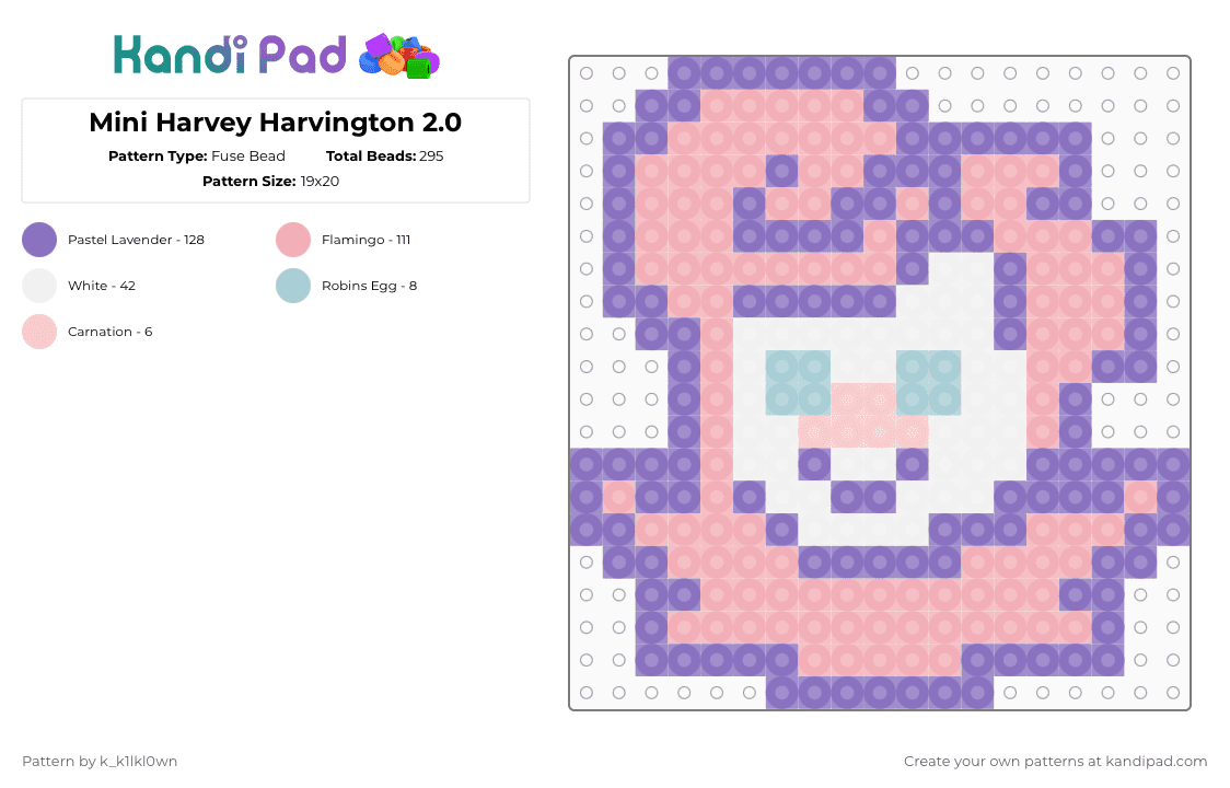 Mini Harvey Harvington 2.0 - Fuse Bead Pattern by k_k1lkl0wn on Kandi Pad - beige, bloodmoney, blue, character, charm, harvey, harvey harvington, mini, video game