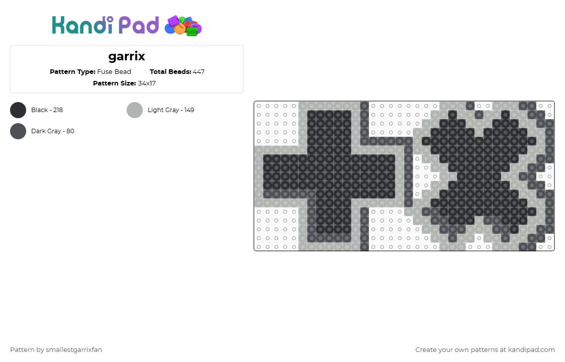 garrix - Fuse Bead Pattern by smallestgarrixfan on Kandi Pad - beige, gray