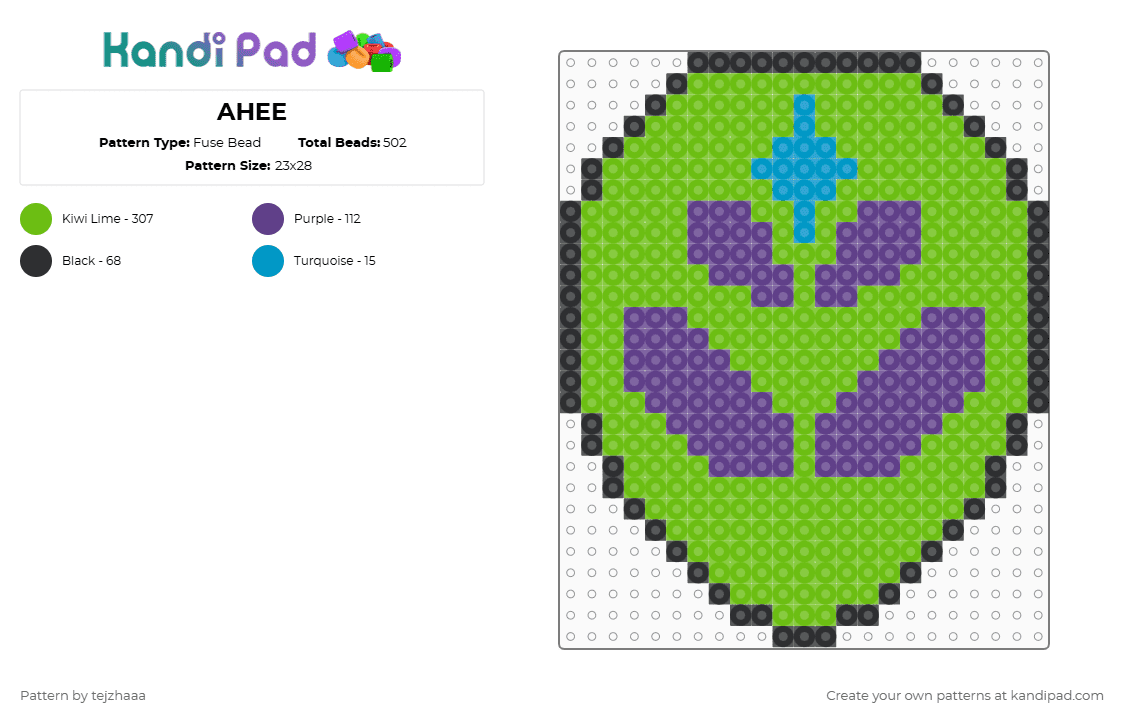 AHEE - Fuse Bead Pattern by tejzhaaa on Kandi Pad - green
