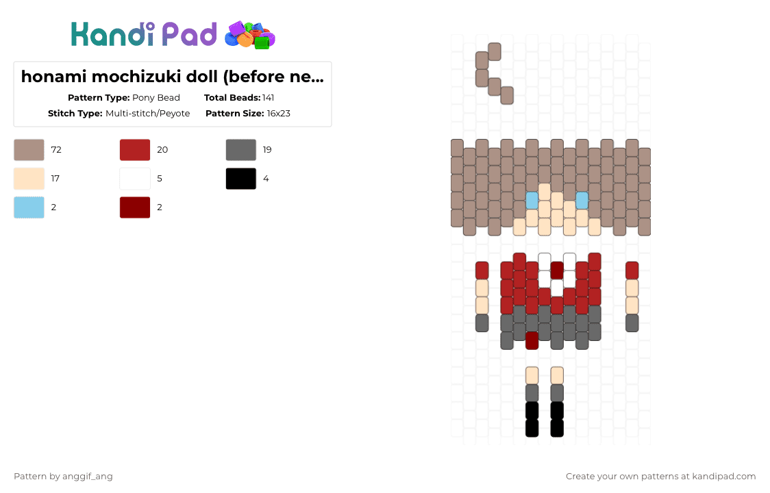 honami mochizuki doll (before new world) - Pony Bead Pattern by anggif_ang on Kandi Pad - beige,pjsk,project sekai,colorfulstage,honami,mochizuki,doll