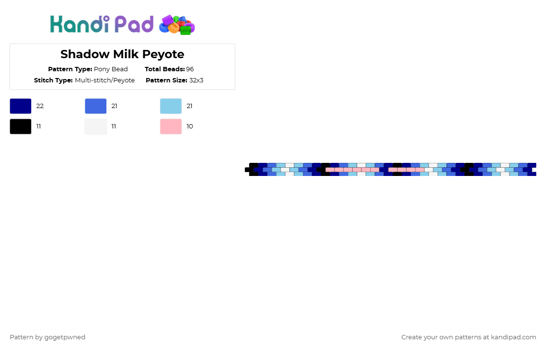 Shadow Milk Peyote - Pony Bead Pattern by gogetpwned on Kandi Pad - purple,blue,light blue,cookie run,shadow milk,smc,crk,cookie run kingdom