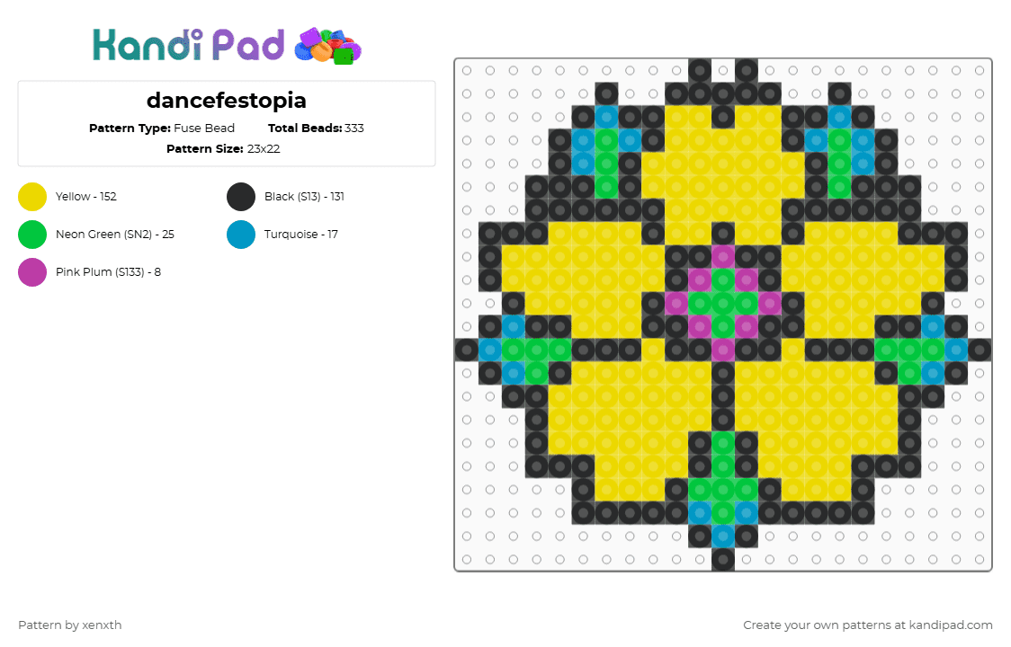 dancefestopia - Fuse Bead Pattern by xenxth on Kandi Pad - yellow