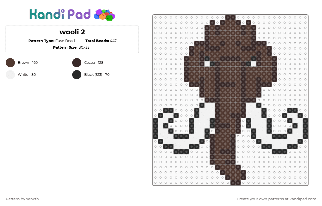wooli 2 - Fuse Bead Pattern by xenxth on Kandi Pad - brown