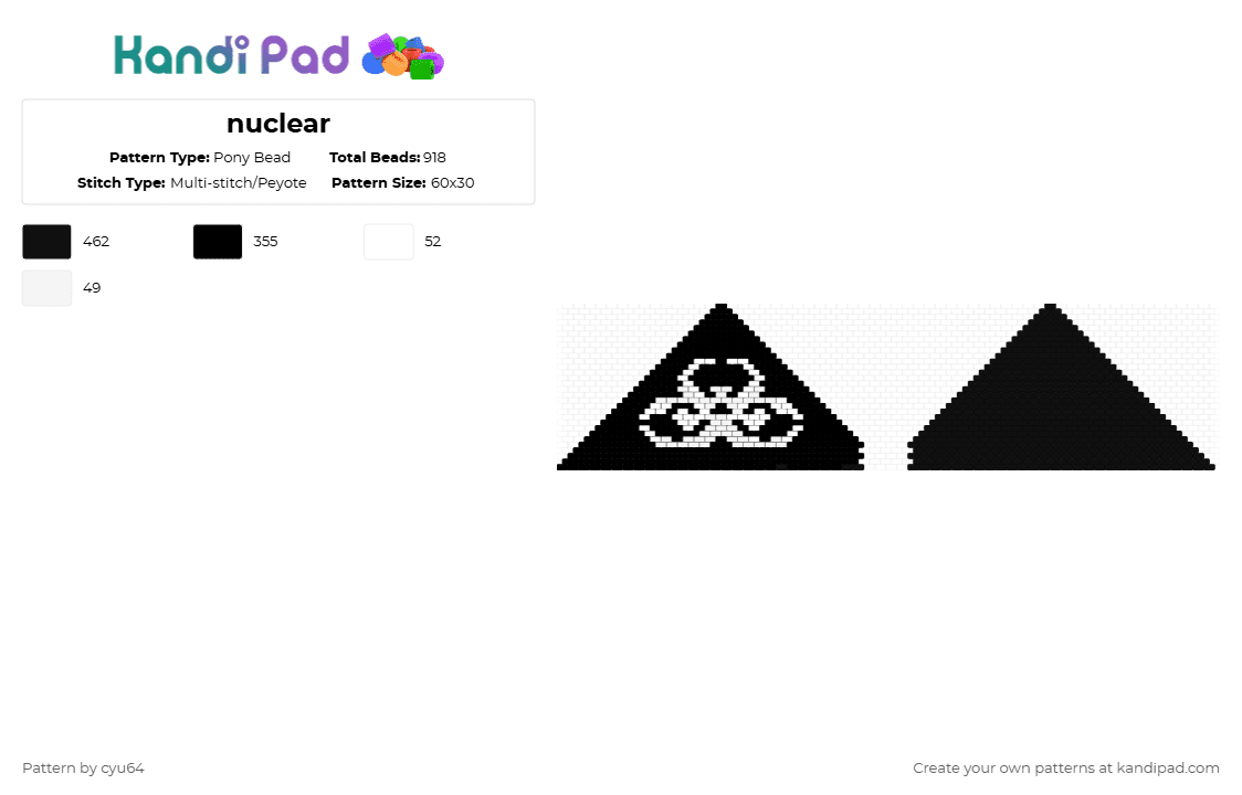 Nuclear Pony Bead Pattern - Kandi Pad | Kandi Patterns, Fuse Bead ...