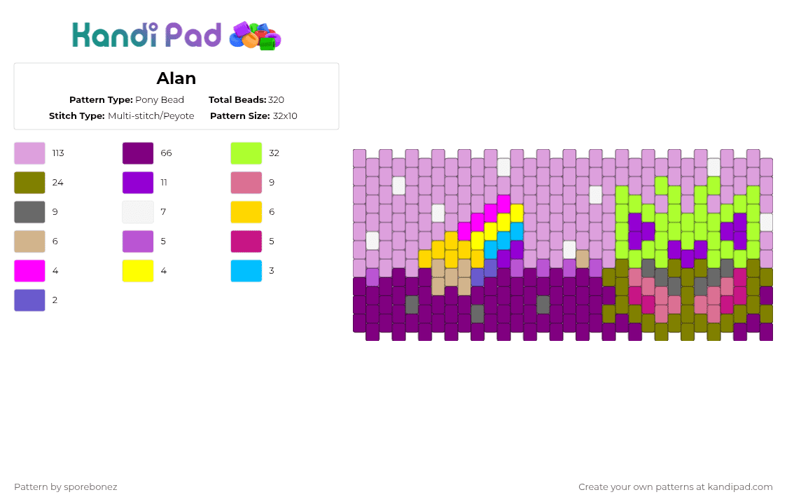 Alan Pony Bead Pattern - Kandi Pad | Kandi Patterns, Fuse Bead Patterns ...