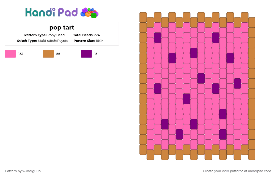 pop tart panel 1 - Pony Bead Pattern by w3ndig00n on Kandi Pad - pink