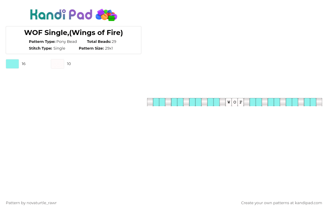 WOF Single,(Wings of Fire) - Pony Bead Pattern by novaturtle_rawr on Kandi Pad - dragon, dragons, fire, light blue, magic, warrior cats, wc, white, wings of fire, wof