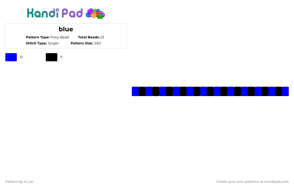 blue - Pony Bead Pattern by irl_uzi on Kandi Pad - purple,black