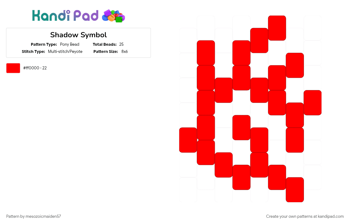Shadow Symbol - Pony Bead Pattern by mesozoicmaiden57 on Kandi Pad - 