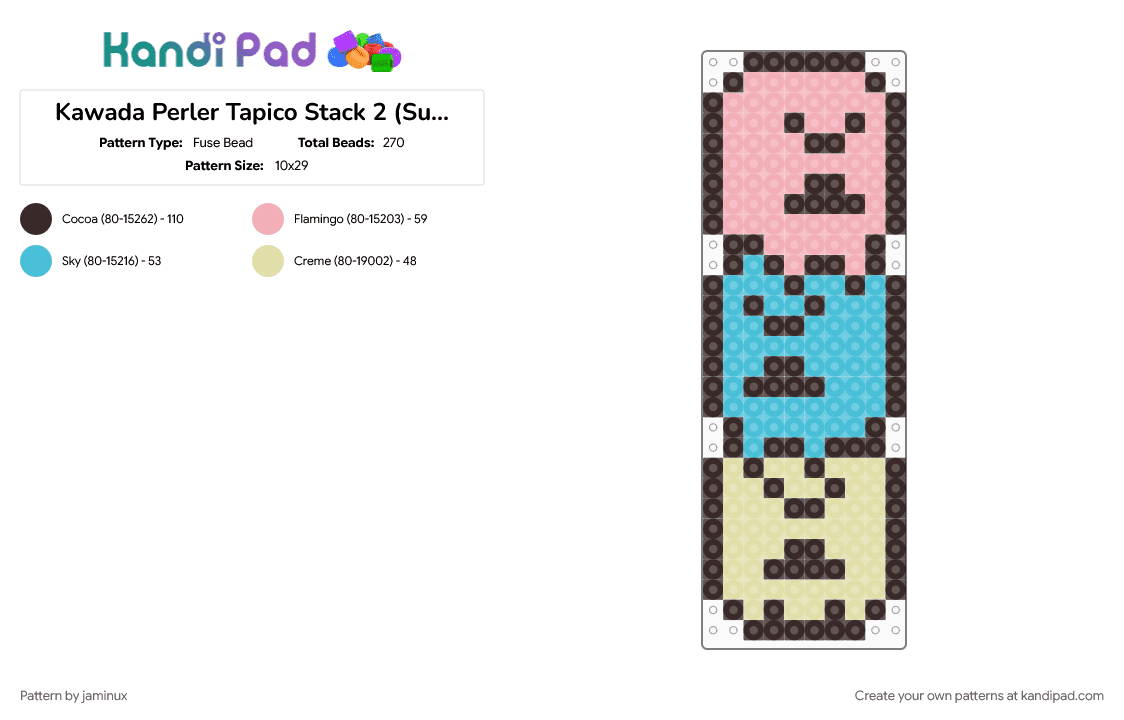 Kawada Perler Tapico Stack 2 (Sumikko Gurashi) - Fuse Bead Pattern by jaminux on Kandi Pad - blue, brown, character, fuse bead, kawaii, pastel, pink, san x, yellow