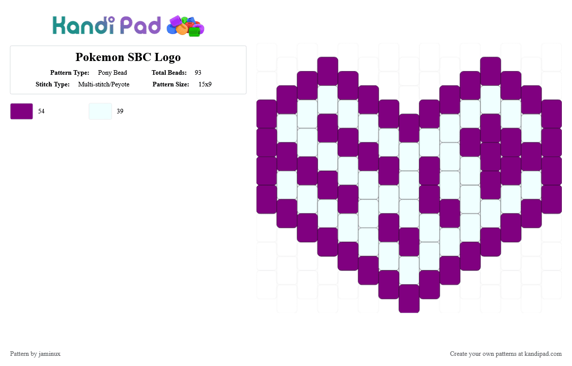 Pokemon SBC Logo - Pony Bead Pattern by jaminux on Kandi Pad - pink,white,plza,legends za,legends z a