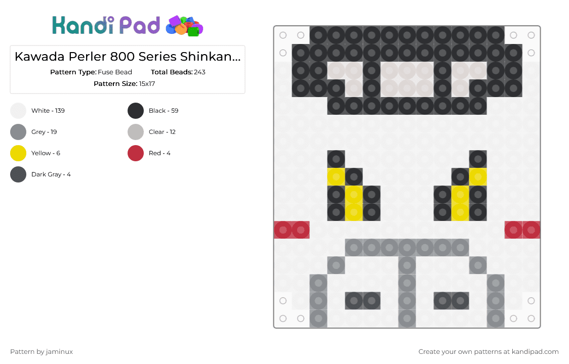Kawada Perler 800 Series Shinkansen Bullet Train - Fuse Bead Pattern by jaminux on Kandi Pad - white,beige,gray,small