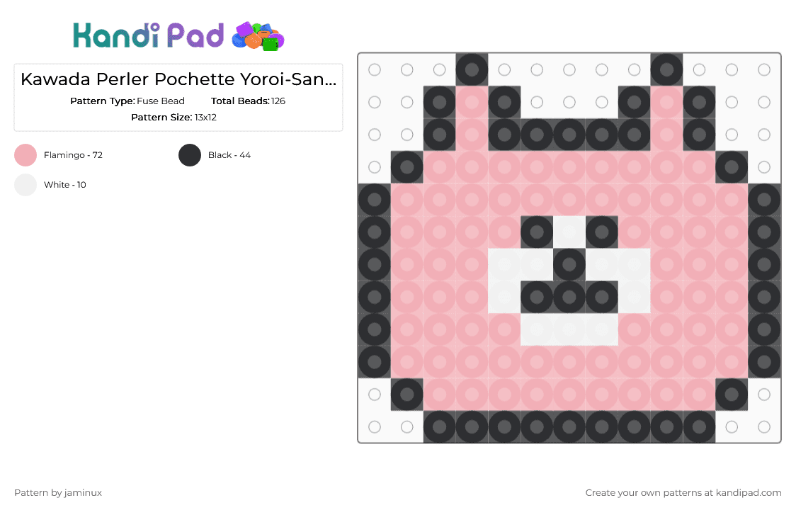 Kawada Perler Pochette Yoroi-San\'s Bag - Fuse Bead Pattern by jaminux on Kandi Pad - beige,small,chiikawa,cute,kawaii,pink